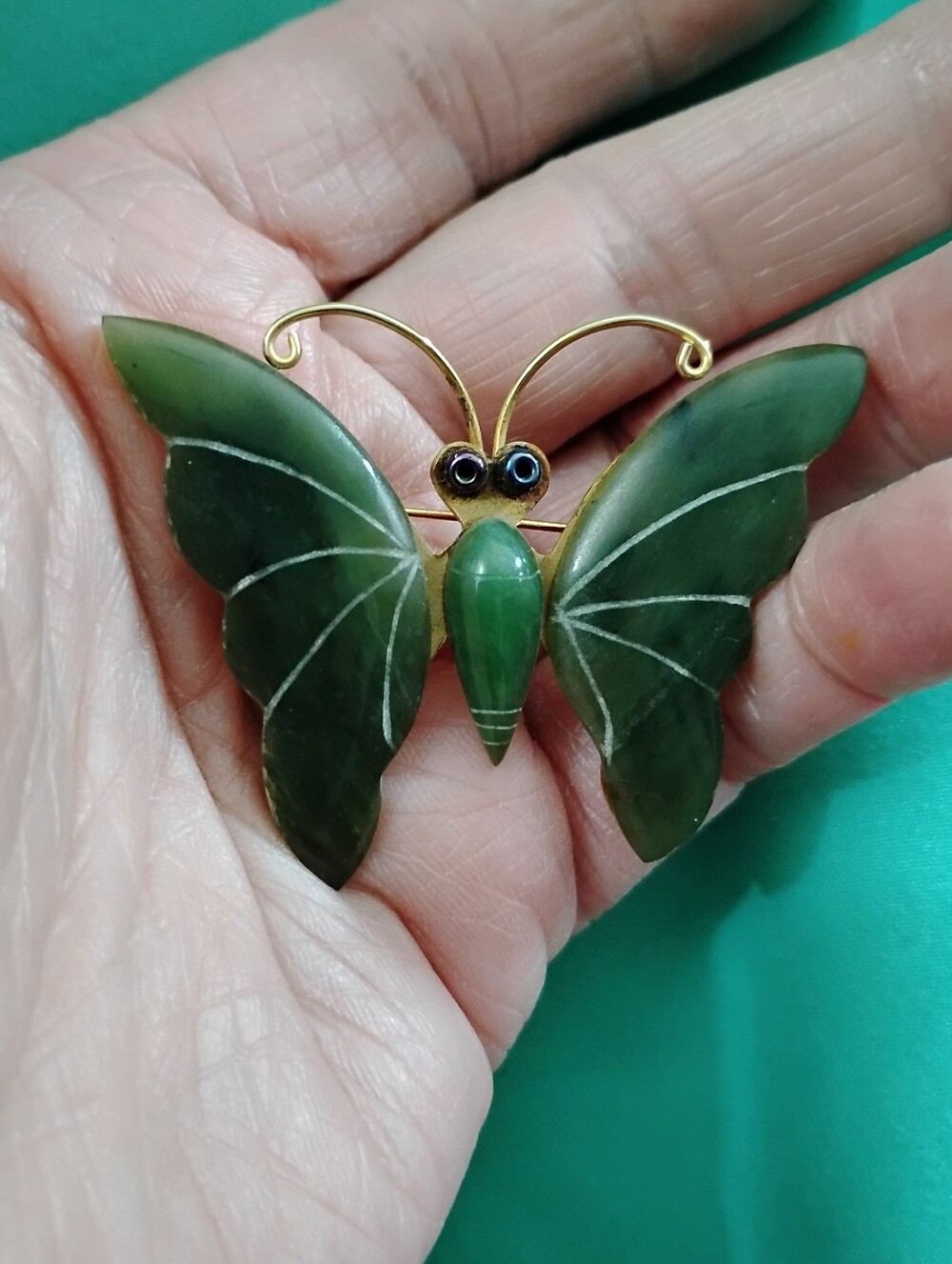Jade Butterfly Brooch